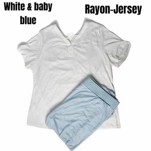 Lularoe Dream 22 Lounge Set Large NWT White&Blue